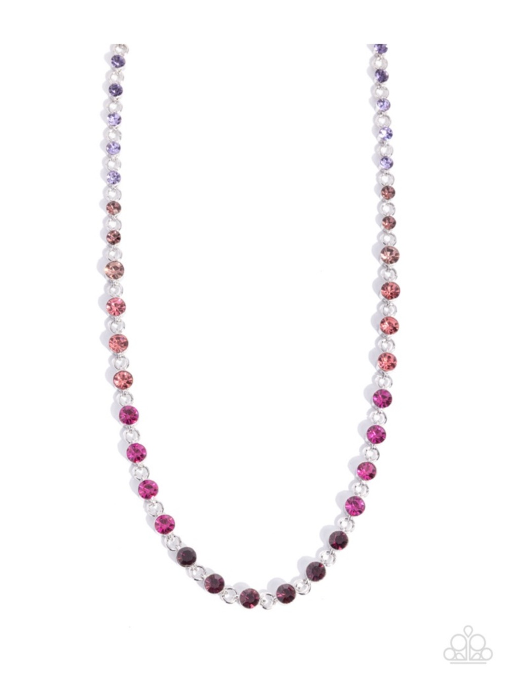N-98 Multi-Tone Pink Crystal Station Necklace